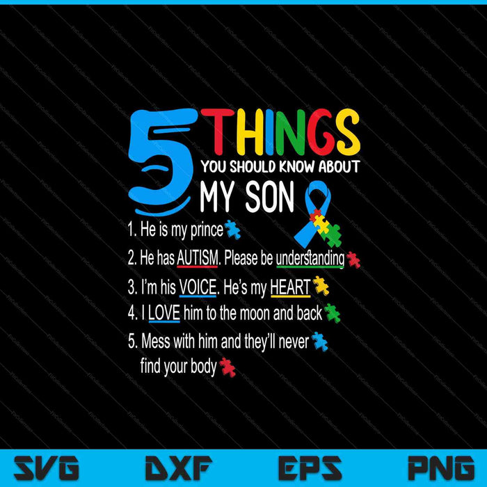 Autistic son autism awareness support SVG cut file