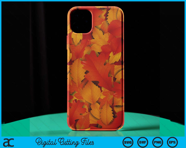 Autumn Fall Colorful Leaves Design Case SVG PNG Digital Cutting Files