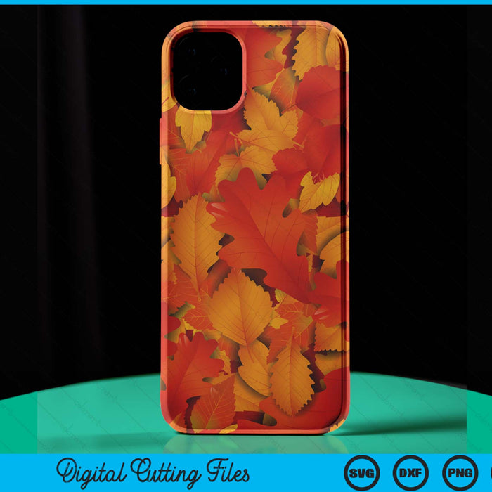 Autumn Fall Colorful Leaves Design Case SVG PNG Digital Cutting Files