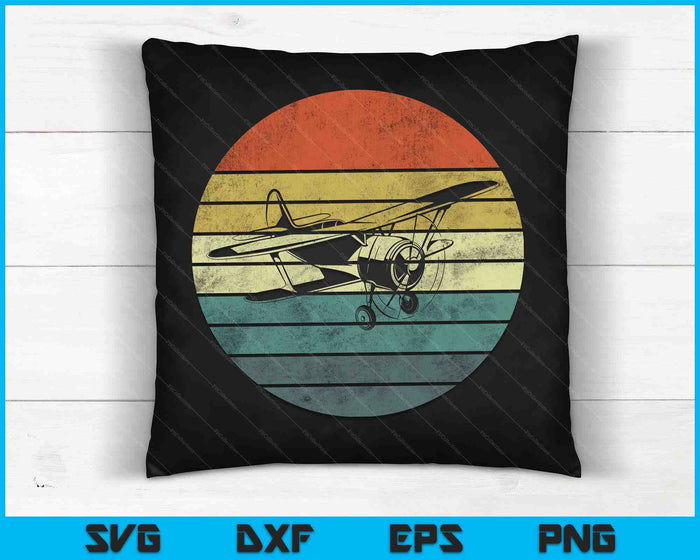 Aviator Pilot Gifts Grappige Retro Bi-Plane Vliegtuig Luchtvaart SVG PNG Digitale Snijbestanden