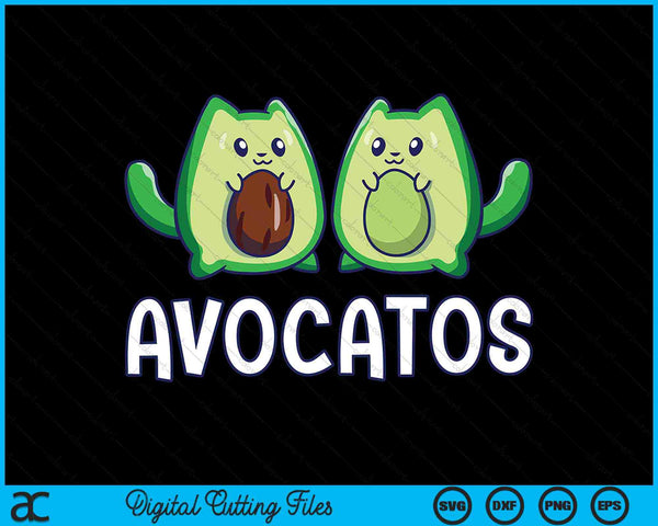 Avogato Avocado Cat Cat Vegan SVG PNG Digital Cutting Files