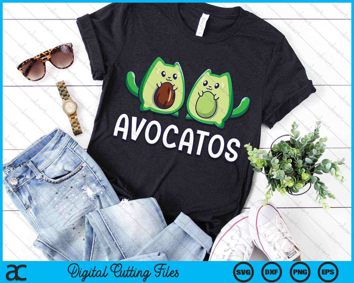 Avogato Avocado Kat Kat Vegan SVG PNG Digitale Snijbestanden