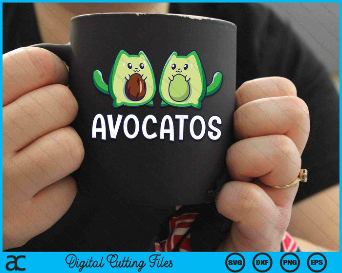 Avogato Avocado Cat Cat Vegan SVG PNG Digital Cutting Files