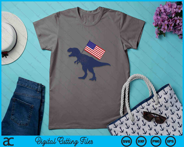 Awesome America American Dino Flag July 4th USA Dinosaur SVG PNG Digital Printable Files