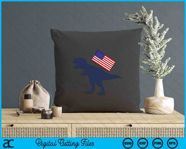 Awesome America American Dino Flag July 4th USA Dinosaur SVG PNG Digital Printable Files