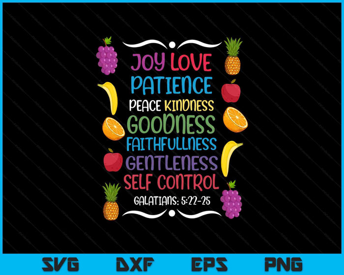 Awesome Galatians Fruit Of The Spirit Religious Verses SVG PNG Digital Printable Files