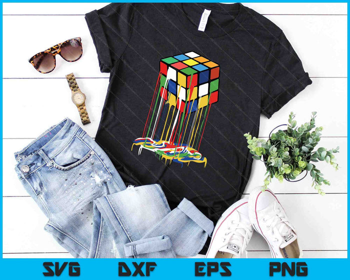 Geweldige grafische smeltende Rubik Rubix Rubics Cube SVG PNG digitale snijbestanden
