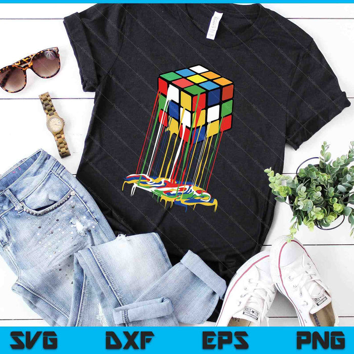 Awesome Graphic Melting Rubik Rubix Rubics Cube SVG PNG Digital Cutting Files