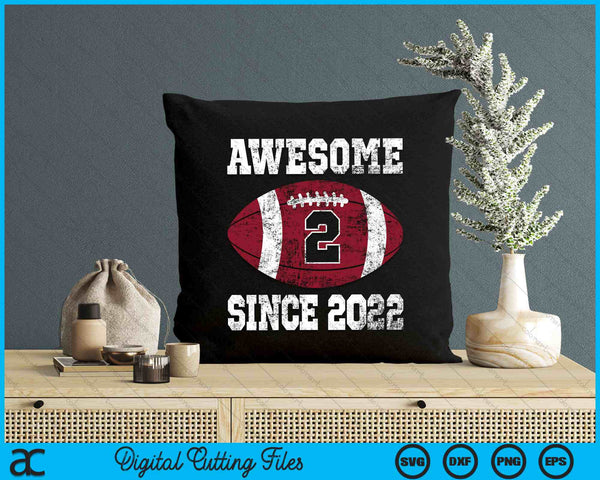 Awesome Since 2022 2nd Birthday Football 2 Years Old Vintage Sports SVG PNG Digital Cutting Files