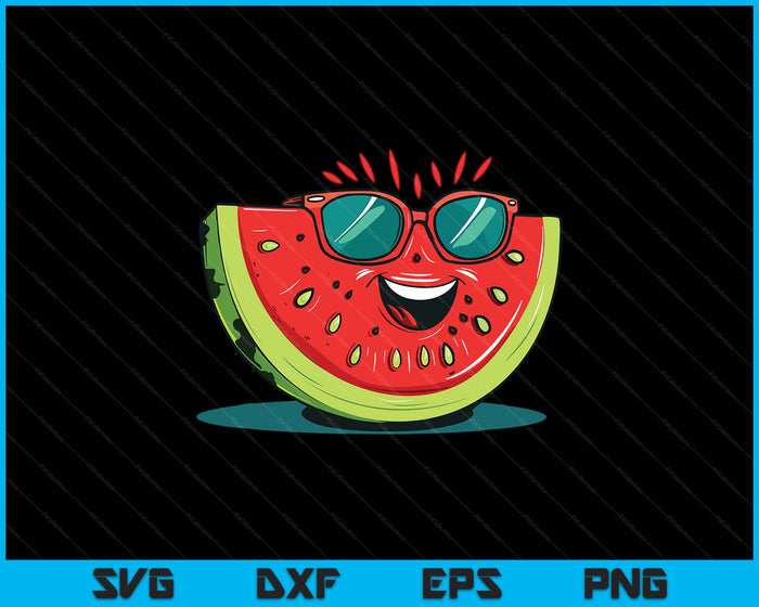 Awesome Watermelon Face With Sunglasses For Summer Fruits SVG PNG Digital Printable Files