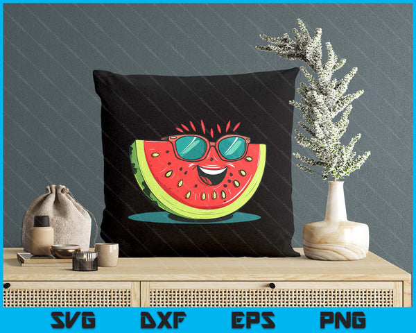 Awesome Watermelon Face With Sunglasses For Summer Fruits SVG PNG Digital Printable Files