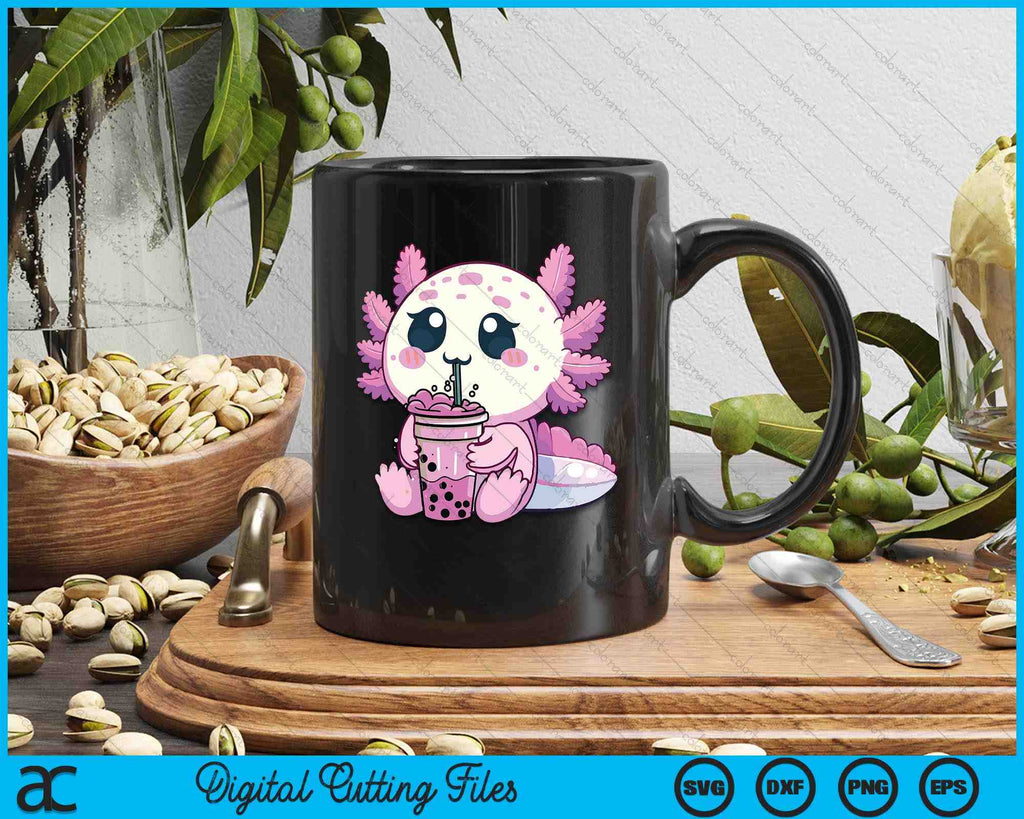 Axolotl Bubble Boba Tea Anime Cute Kawaii SVG PNG Digital Cutting File ...