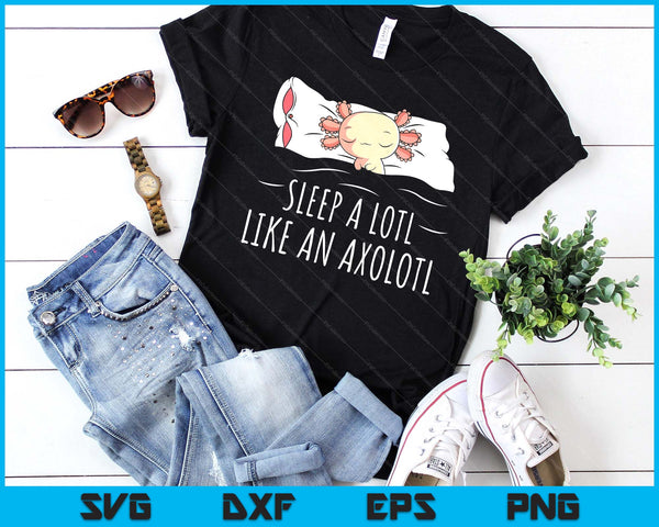 Axolotl Salamander Sleeping SVG PNG Digital Printable Files