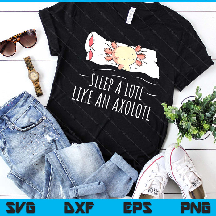 Axolotl Salamander Sleeping SVG PNG Digital Printable Files