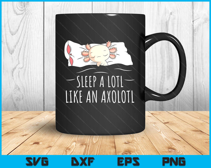 Axolotl Salamander Sleeping SVG PNG Digital Printable Files