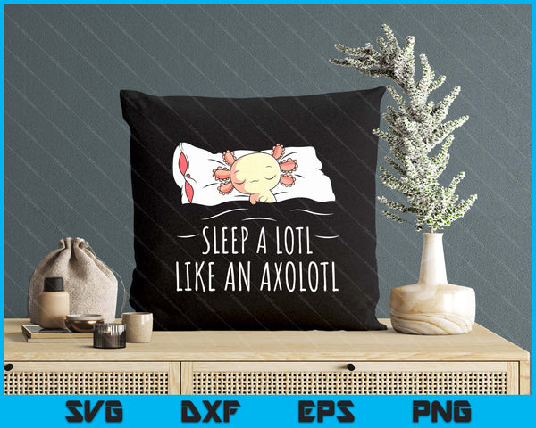 Axolotl Salamander Sleeping SVG PNG Digital Printable Files