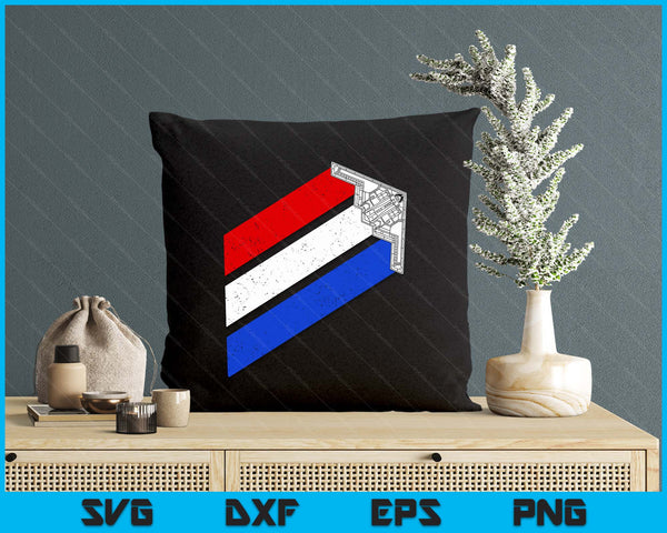 B-2 Bomber Vintage USA Contrails Red White Blue Stealth B2 SVG PNG Digital Printable Files