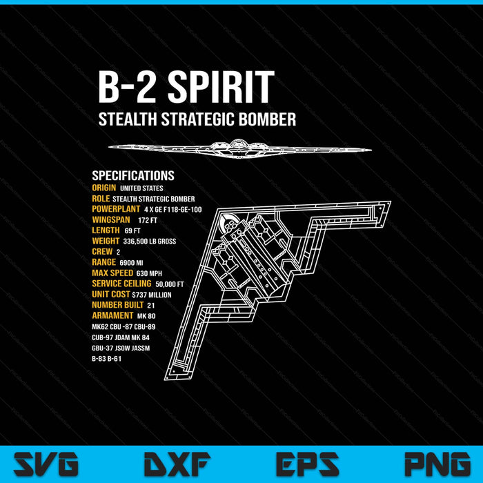 B-2 spirit SVG PNG cut file for Cricut