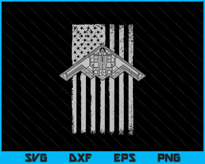B-2 Stealth Bomber Military Airplane American Flag B2 SVG PNG Digital Printable Files