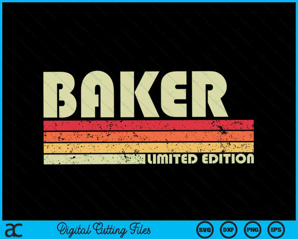 BAKER Divertido título de trabajo profesión cumpleaños trabajador SVG PNG cortando archivos imprimibles