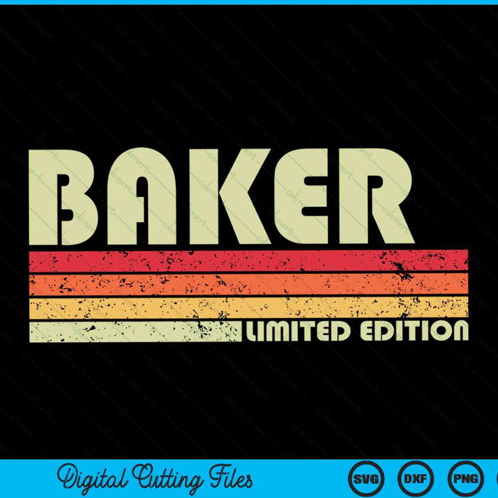 BAKER Divertido título de trabajo profesión cumpleaños trabajador SVG PNG cortando archivos imprimibles