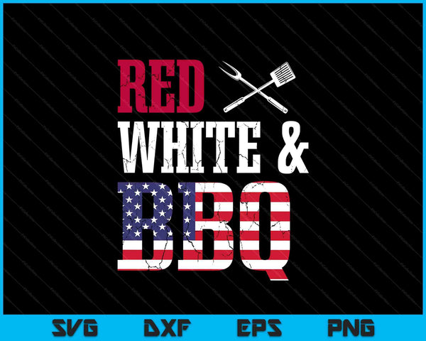BBQ 4th of July red white and BBQ American flag SVG cut file