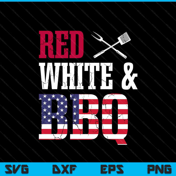 BBQ 4th of July red white and BBQ American flag SVG cut file