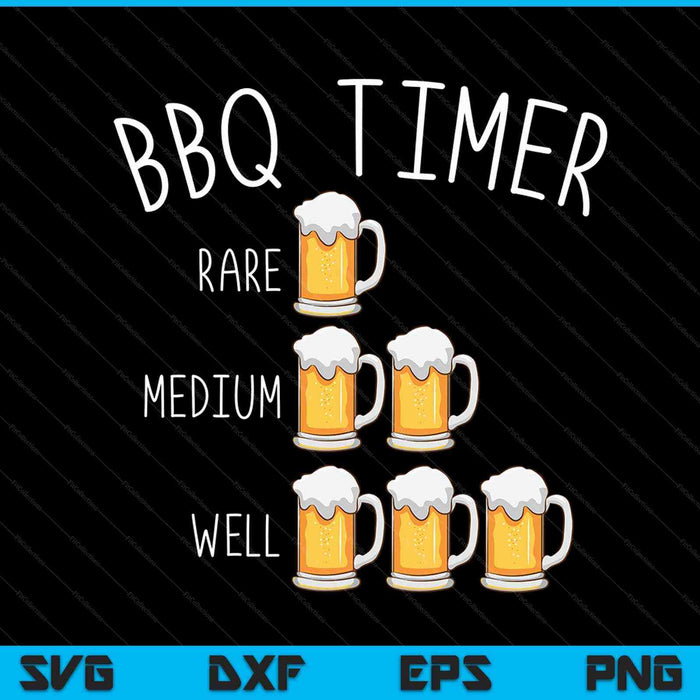 BBQ timer beer drinking grilling SVG cut file