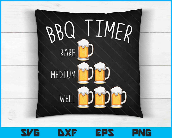BBQ Timer Beer Drinking Funny Grilling SVG PNG Digital Cutting Files