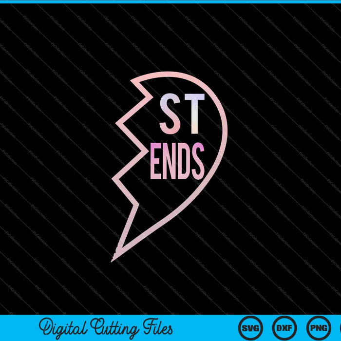 BFF 1 Heart in 2 Best Friends Matching 2nd Part SVG PNG Digital Cutting Files