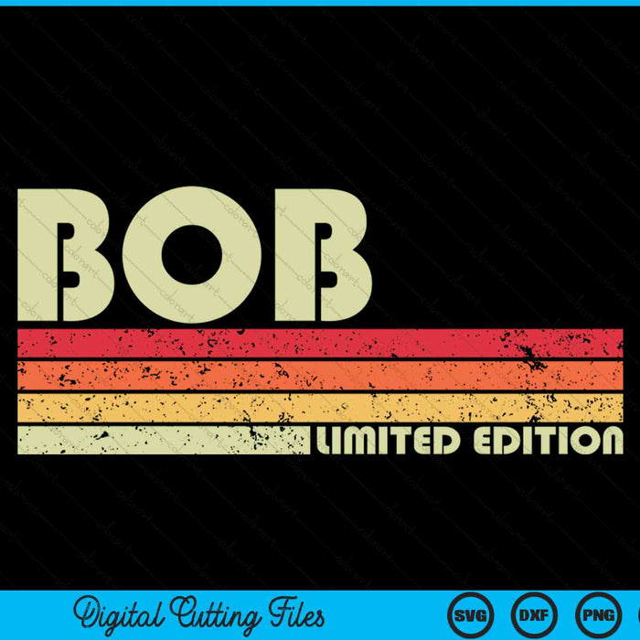 BOB Naam Gepersonaliseerde Retro Vintage Verjaardag SVG PNG Digitale Snijbestanden