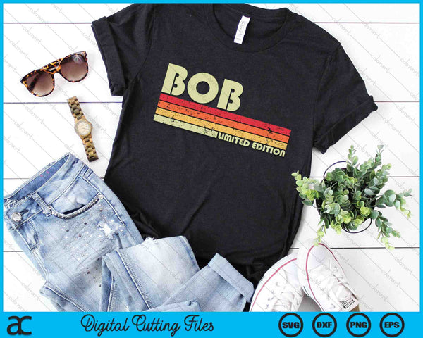 BOB Name Personalized Retro Vintage Birthday SVG PNG Digital Cutting Files