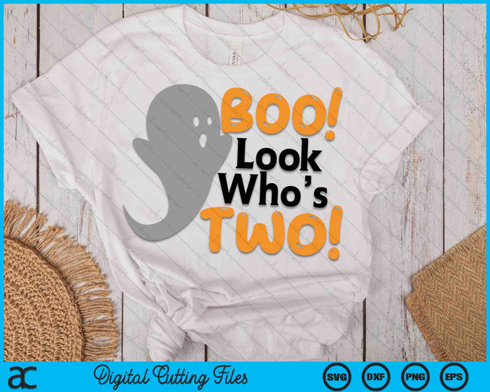 BOO! Look whos TWO Halloween 2nd Birthday SVG PNG Digital Cutting Files