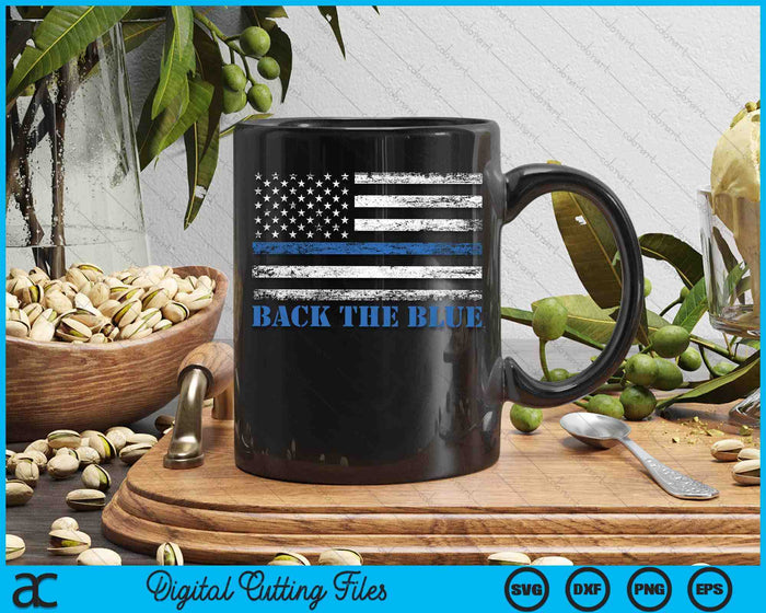 Back The Blue Thin Blue Line American Flag Police Support SVG PNG Digital Printable Files