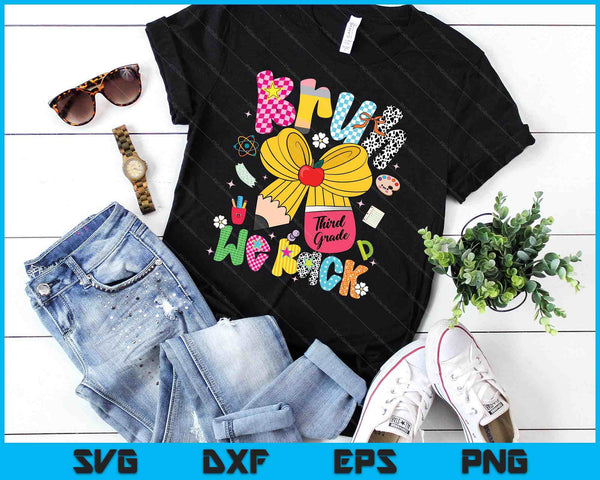Back To School Bruh We Back 3rd Grade Pencil Bow SVG PNG Digital Printable Files