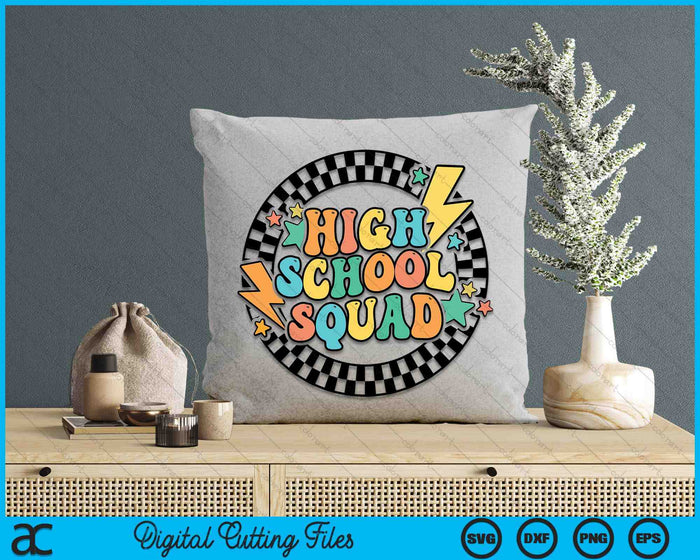 Back To School Groovy Teacher High School Crew Squad Team SVG PNG Digital Cutting Files