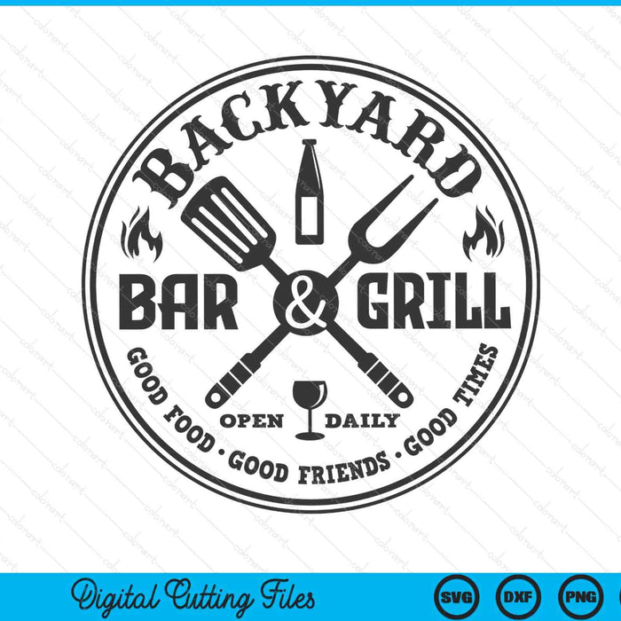 Backyard bar and grill SVG cut file