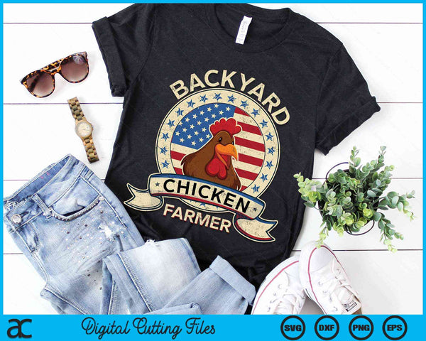 Backyard Chicken Farmer 4th of July USA Flag SVG PNG Digital Cutting File