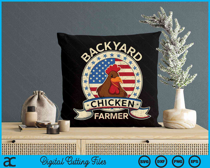 Backyard Chicken Farmer 4th of July USA Flag SVG PNG Digital Cutting File