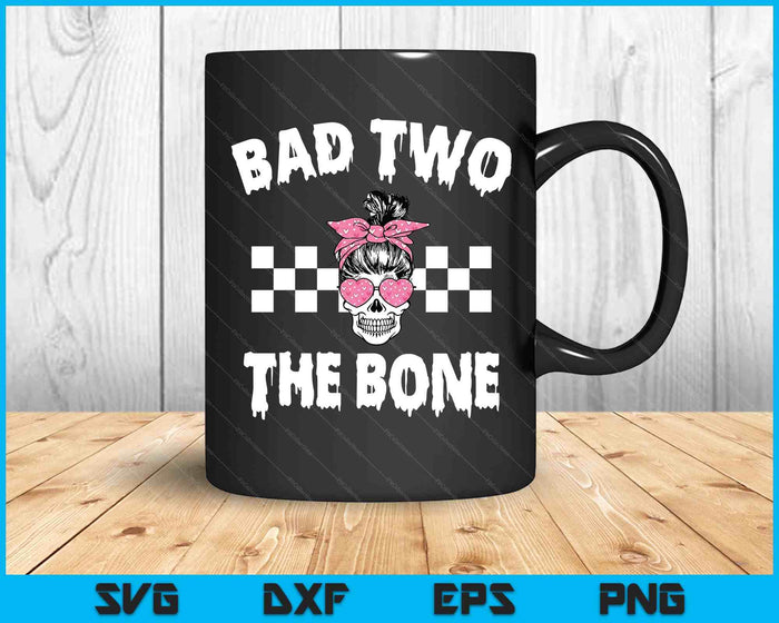 Bad Two The Bone Birthday 2nd Halloween 2 Years Old Girl SVG PNG Digital Printable Files