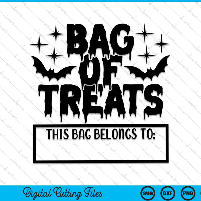 Bag Of Treats Personalized Trick Or Treat Bag SVG PNG Digital Cutting Files