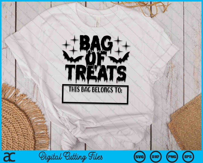 Bag Of Treats Personalized Trick Or Treat Bag SVG PNG Digital Cutting Files