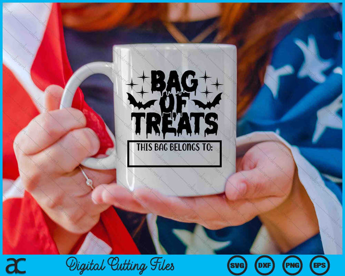 Bag Of Treats Personalized Trick Or Treat Bag SVG PNG Digital Cutting Files