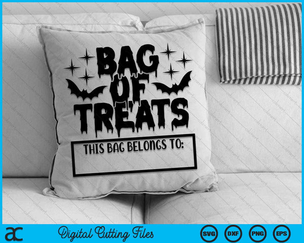 Bag Of Treats Personalized Trick Or Treat Bag SVG PNG Digital Cutting Files