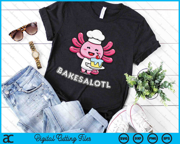 Bakesalotl Axolotl Baking Kawaii Cake Bake SVG PNG Digital Printable Files
