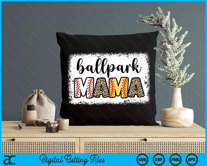 BallPark moeder Mama honkbal softbal Moederdag gebleekte SVG PNG digitale snijbestanden