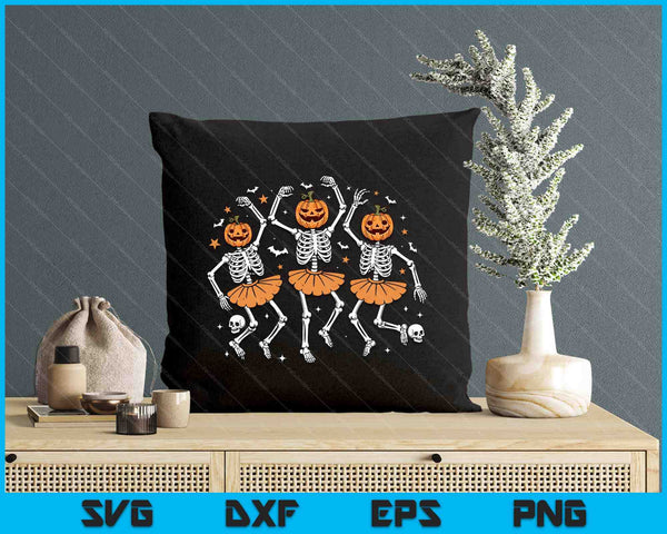 Ballet Pumpkin Skeleton Scary Halloween SVG PNG Digital Printable Files