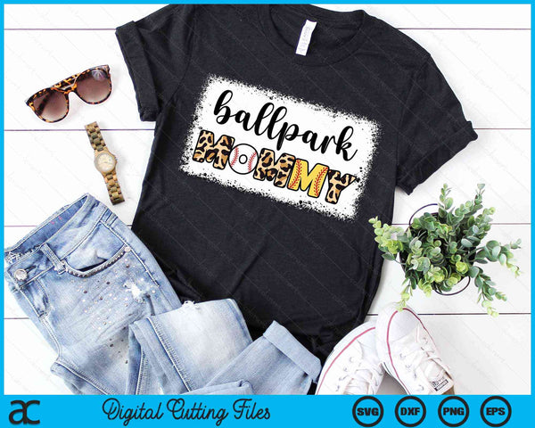 Ballpark Mommy Baseball Softball Mother's Day Bleached SVG PNG Digital Cutting Files