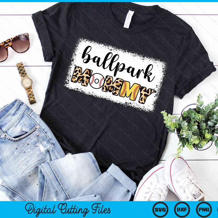 Ballpark Mommy Baseball Softball Mother's Day Bleached SVG PNG Digital Cutting Files