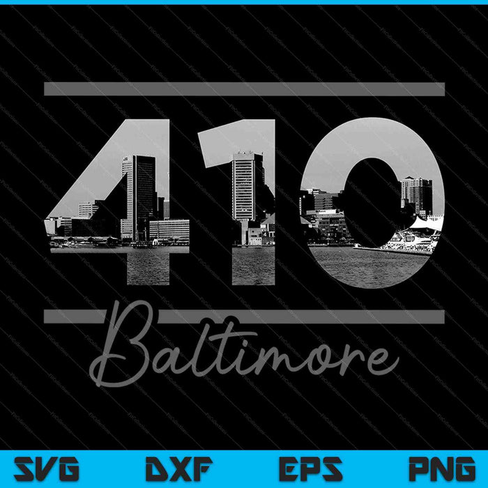 Baltimore 608 Area Code Skyline Maryland Vintage SVG PNG Cutting Printable Files